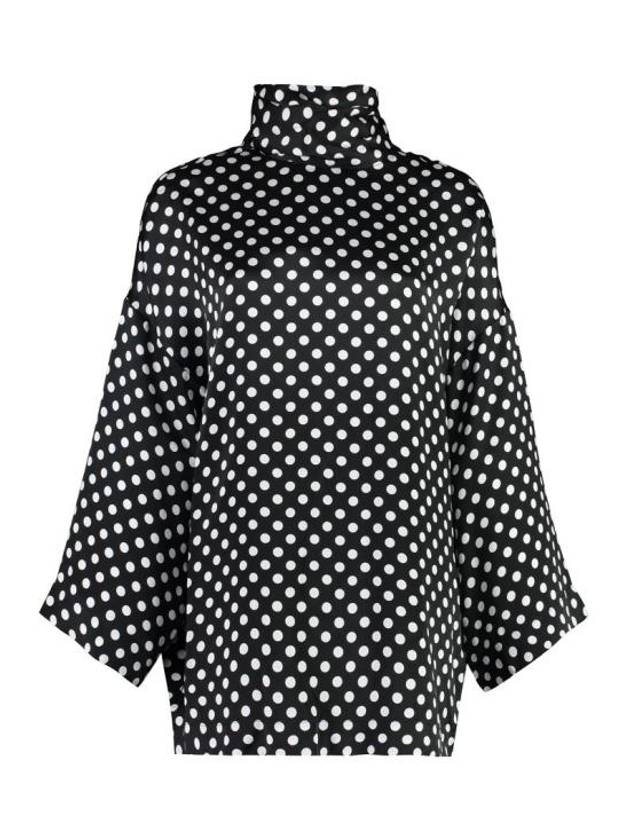 Luxury Saint Laurent Trending 2025 Polka Dot Bow Satin Blo  Black