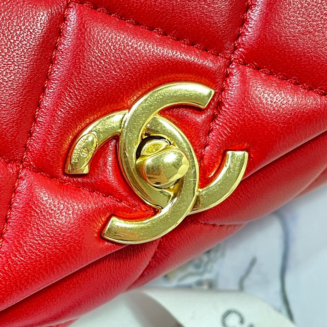 CHLLarge Top Qualityap Bag Gold Hardware Red For Women Handbags, Shoulder Bags 9.1in/23cm AS3367