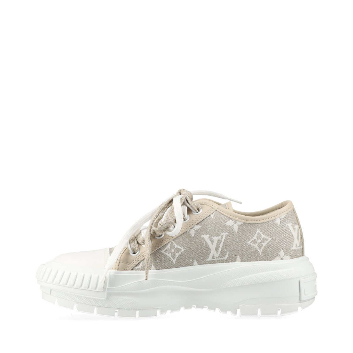 Louis Vuitton LV squadline 22  canvas x leather sneaker 35 ladies beige x white LD1212 monogram LV logo stor bag    store