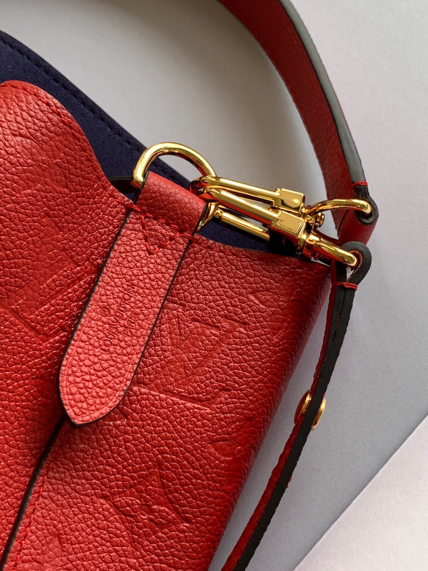 Top Quality NeoNoe MM Bucket Bag Monogram Empreinte Red For Women, Womens Bags, Shoulder Bags 10.2in/26cm Top Quality