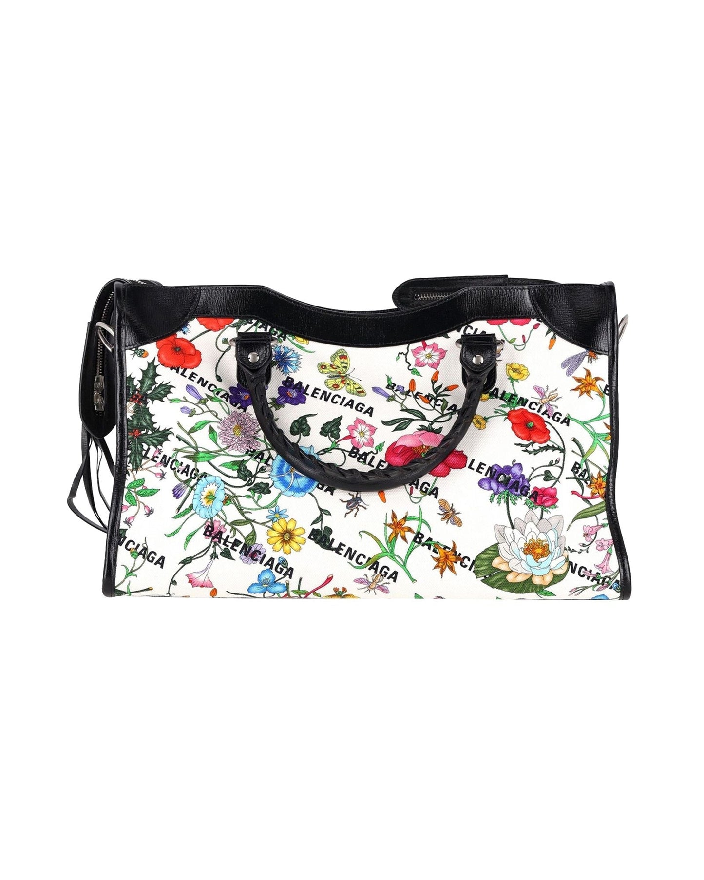 Gucci x Luxury Balenciaga Trending 2025 The Hacker Project Floral Neo Classic Bag Medium in White Floral Canvas