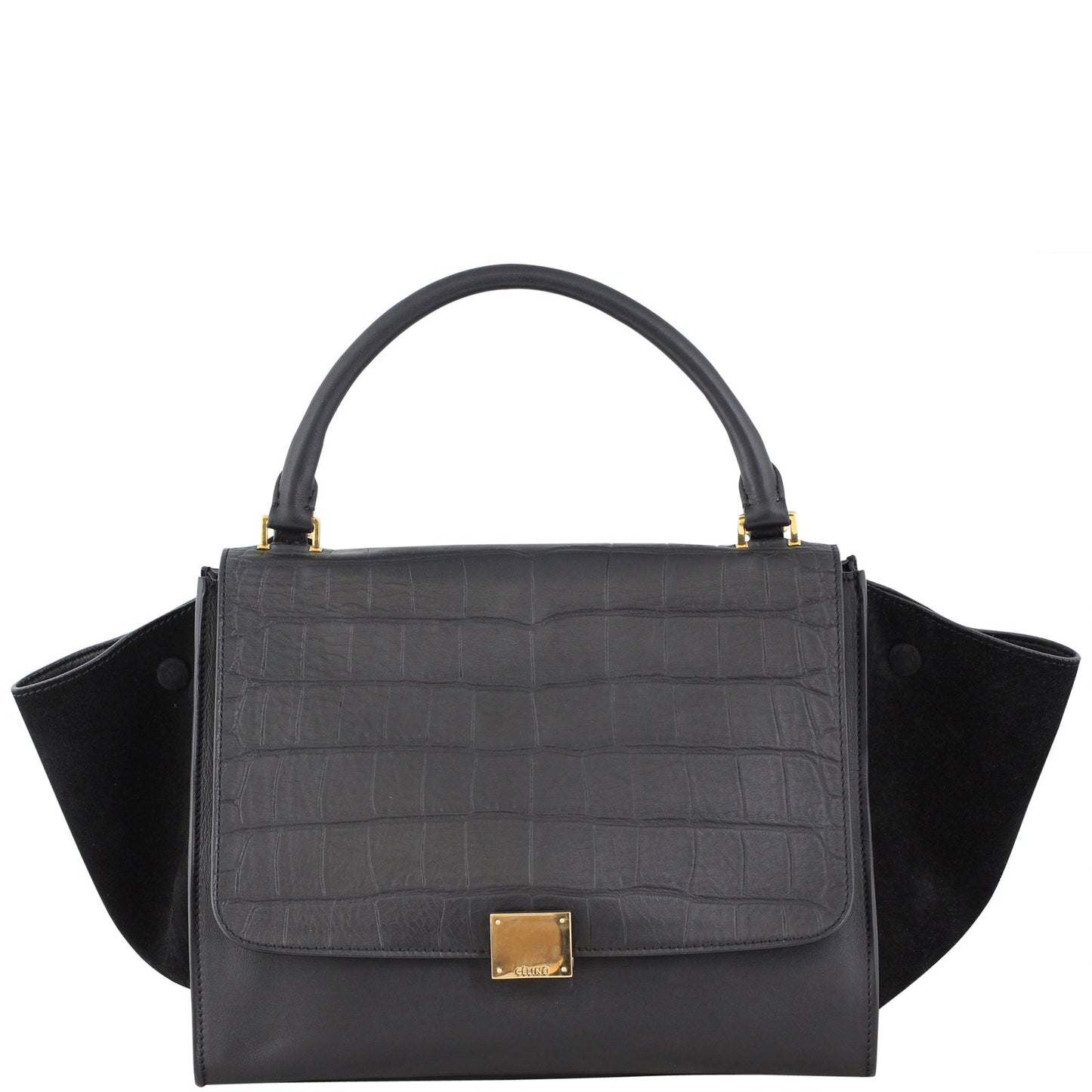 Celine Medium Trapeze Crocodile Embossed