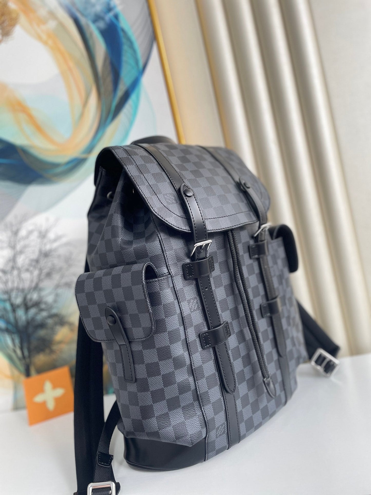 Top Quality Christopher PM Damier Graphite For Men, Bags, Backpack 17.3in/44cm Top Quality N41379