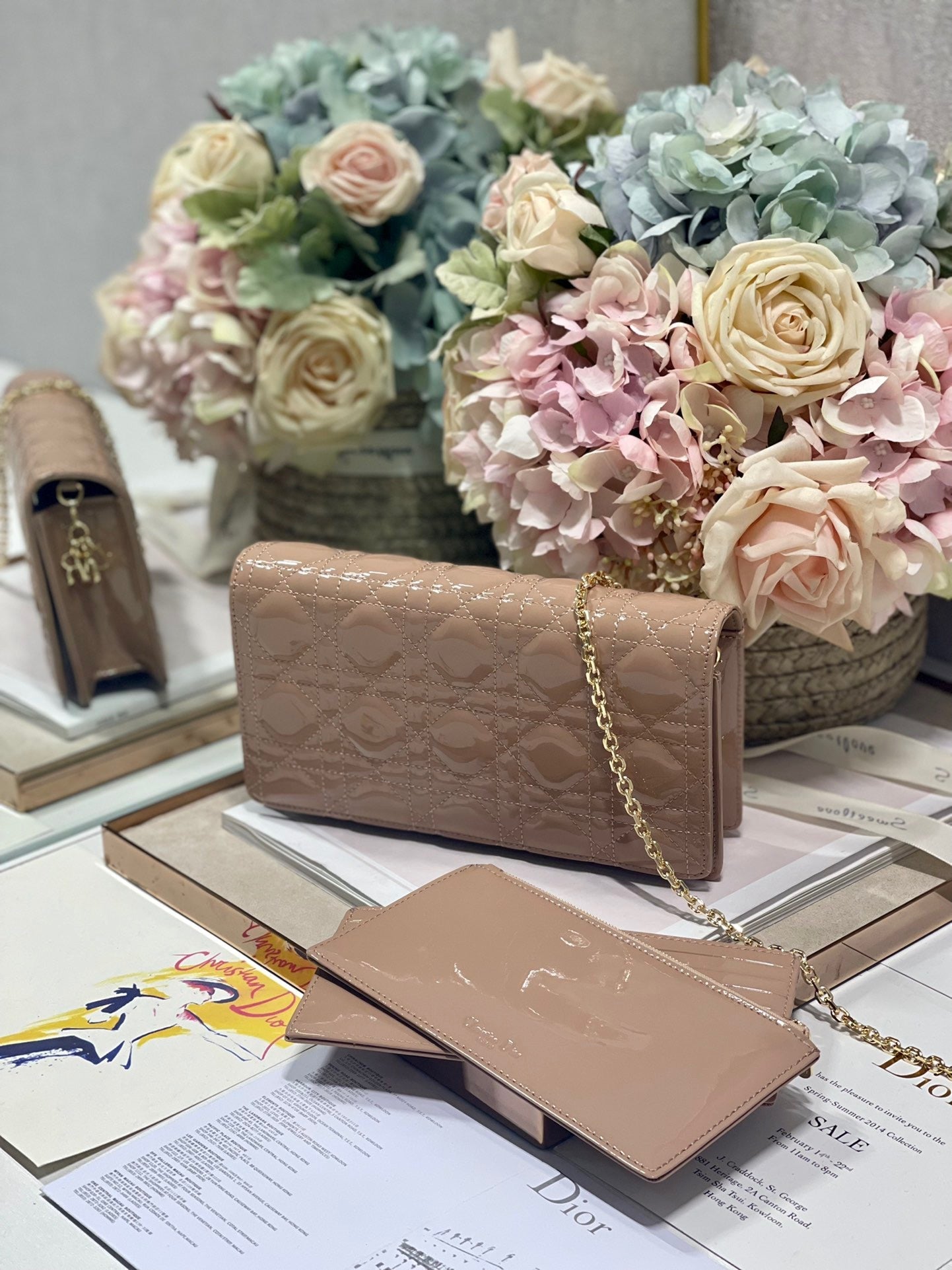 Top Quality Lady Pouch Beige, For Women, Womens Handbags 8.5in/21.5cm CD S0204OVRB_M45M