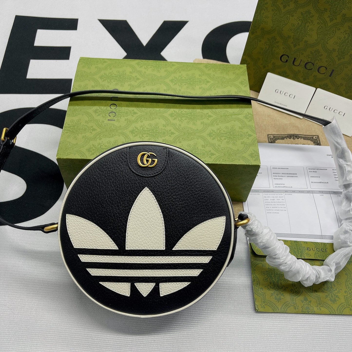 gg x Adidas Ophidia Shoulder Bag Black For Women, Women’s Bags 8in/22cm gg 