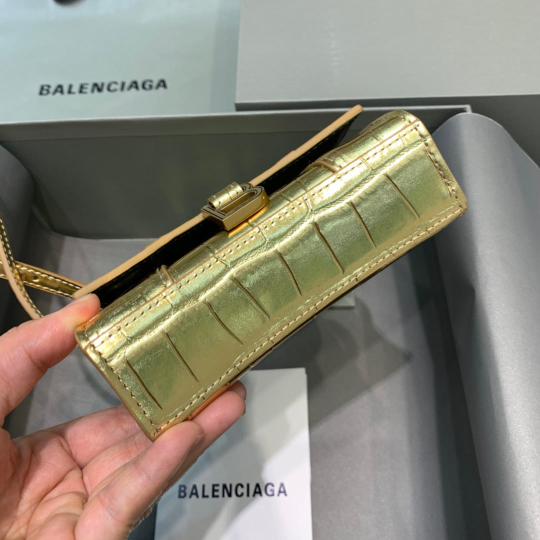 Top Quality Hourglass Mini Handbag In Gold, For Women,  Bags 4.7in/12cm
