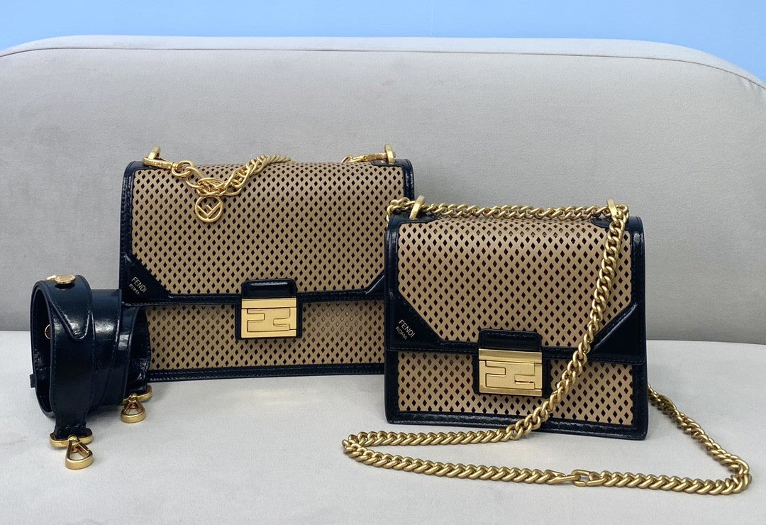 Top QualityTop Quality Medium Kan U Black and Brown Bag For Woman 25cm/10in