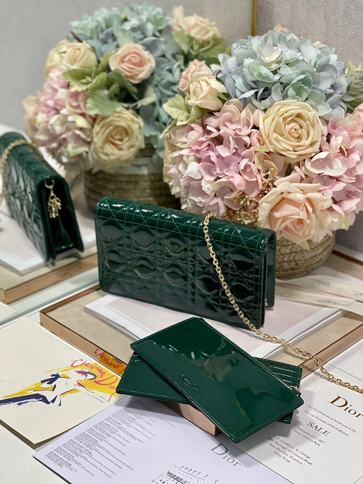 Top Quality Lady Pouch Green, For Women, Womens Handbags 8.5in/21.5cm CD