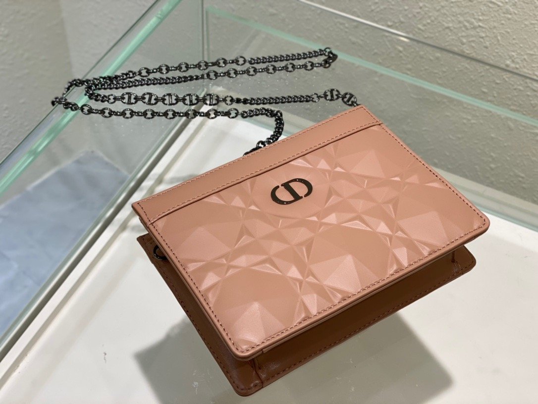 Top Quality Caro Zipped Pouch With Chain Pink, For Women, Womens Handbags 7.5in/19cm CD
