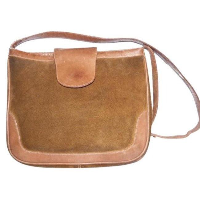 Gucci   Brown Suede Camel Leather Hobo Bag
