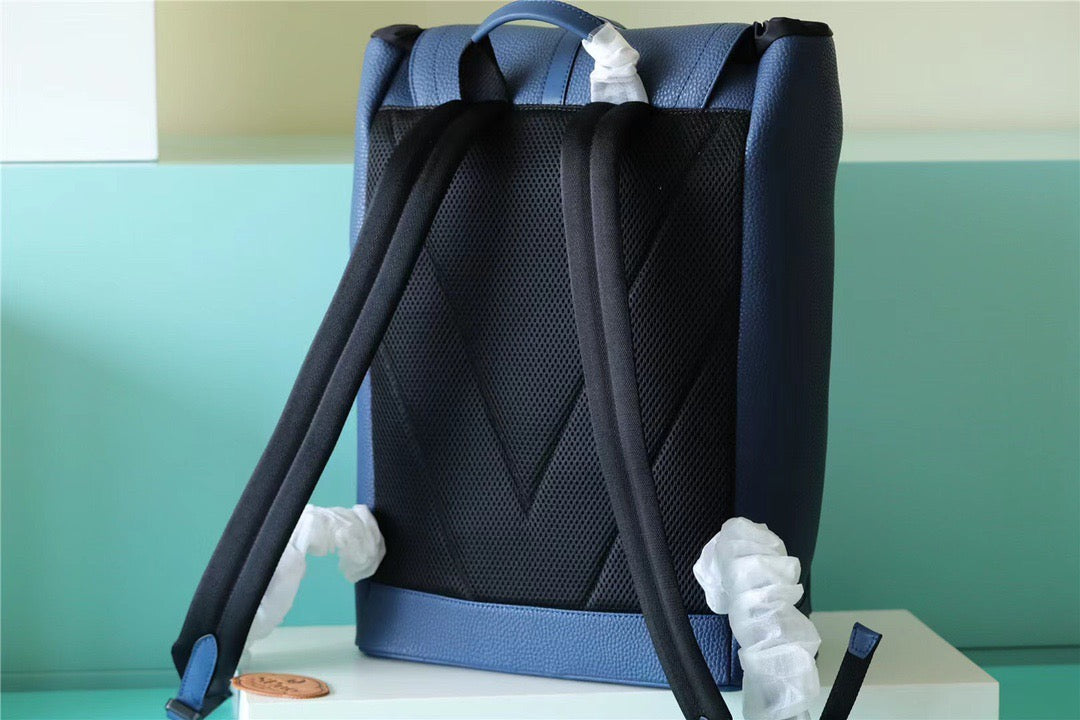 Top Quality Christopher Slim Backpack Blue Taurillon For Men, Bags 42cm Top Quality M58644
