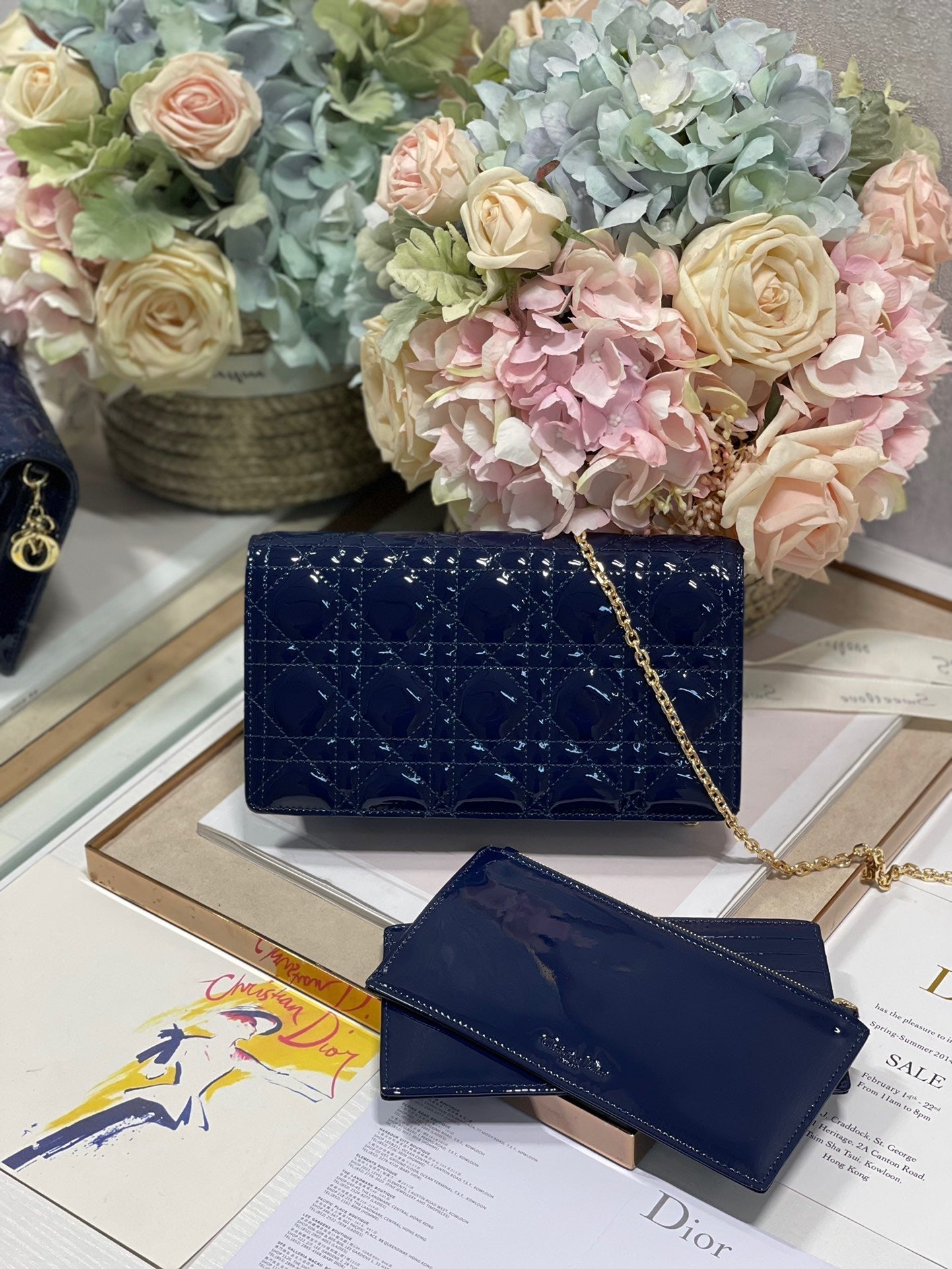Top Quality Lady Pouch Navy, For Women, Womens Handbags 8.5in/21.5cm CD