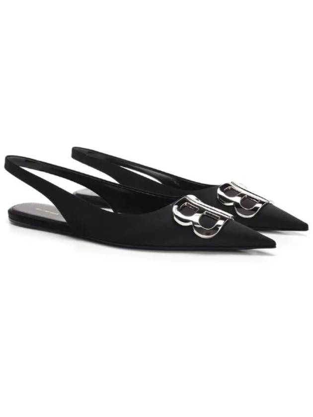 Luxury Balenciaga Trending 2025 BB Logo Slingback Flat Black
