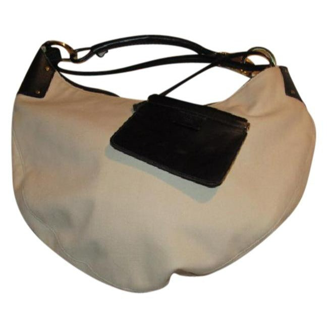 Gucci   White And Gg Leather Hobo Bag