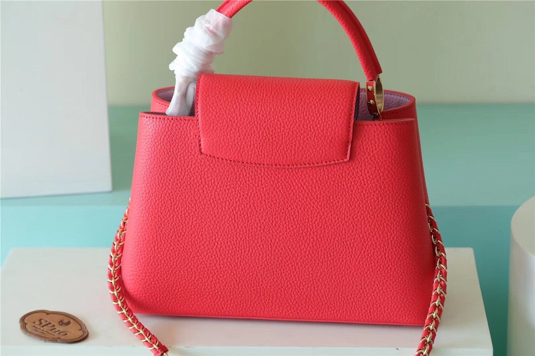 Top Quality Capucines MM Taurillon Red For Women, Womens Bags, Shoulder And Crossbody Bags 12.4in/31.5cm Top Quality 