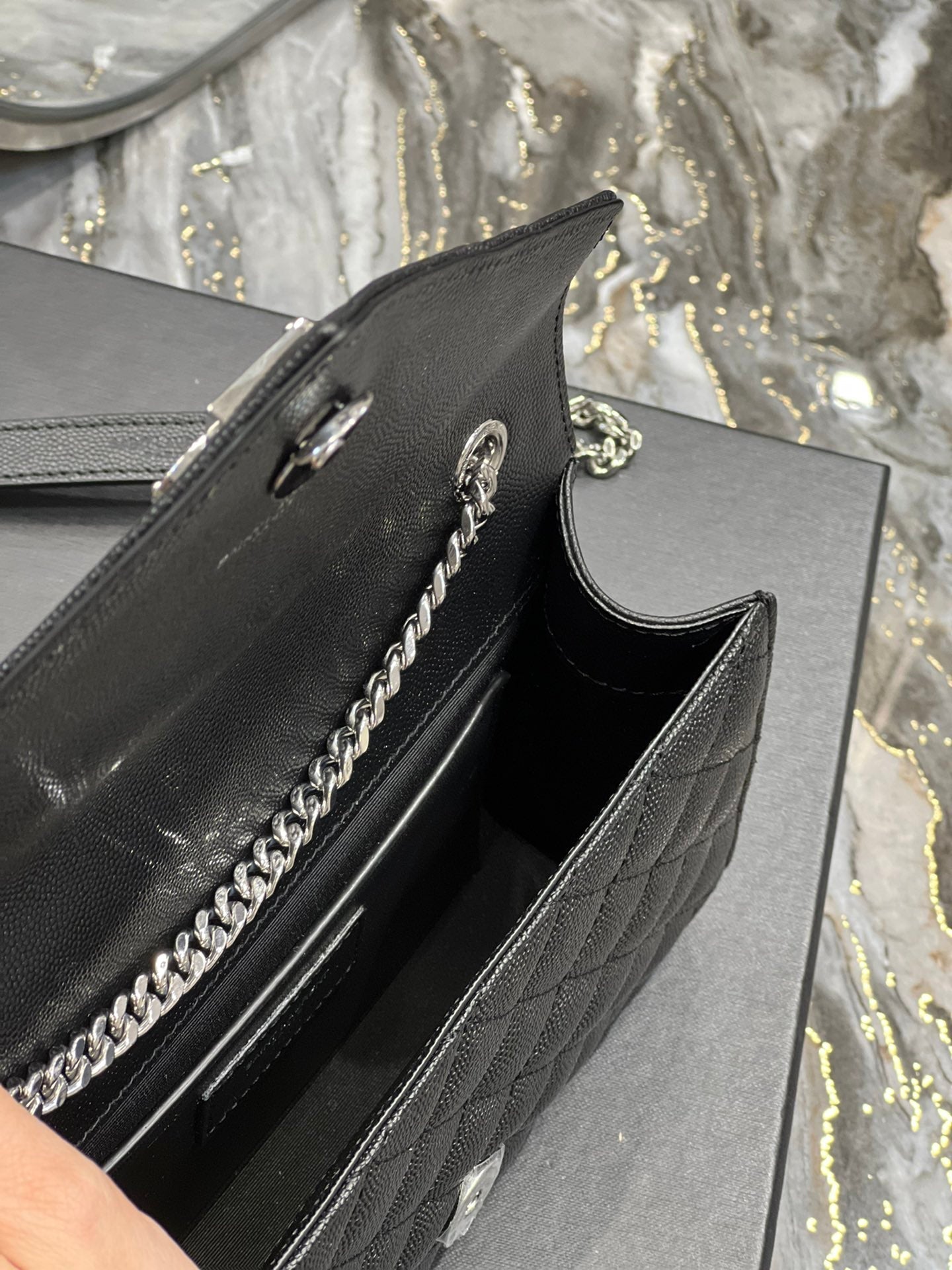 YSSL Small Bag Black In Mix Matelasse For Women 8in/21cm YSL 600195BOW921000