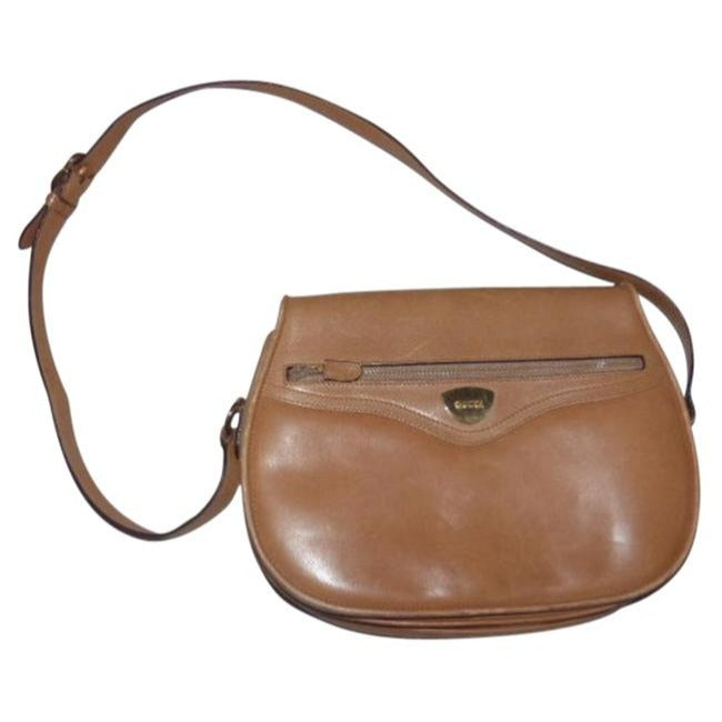 Gucci   Camel Color Leather Shoulder Bag