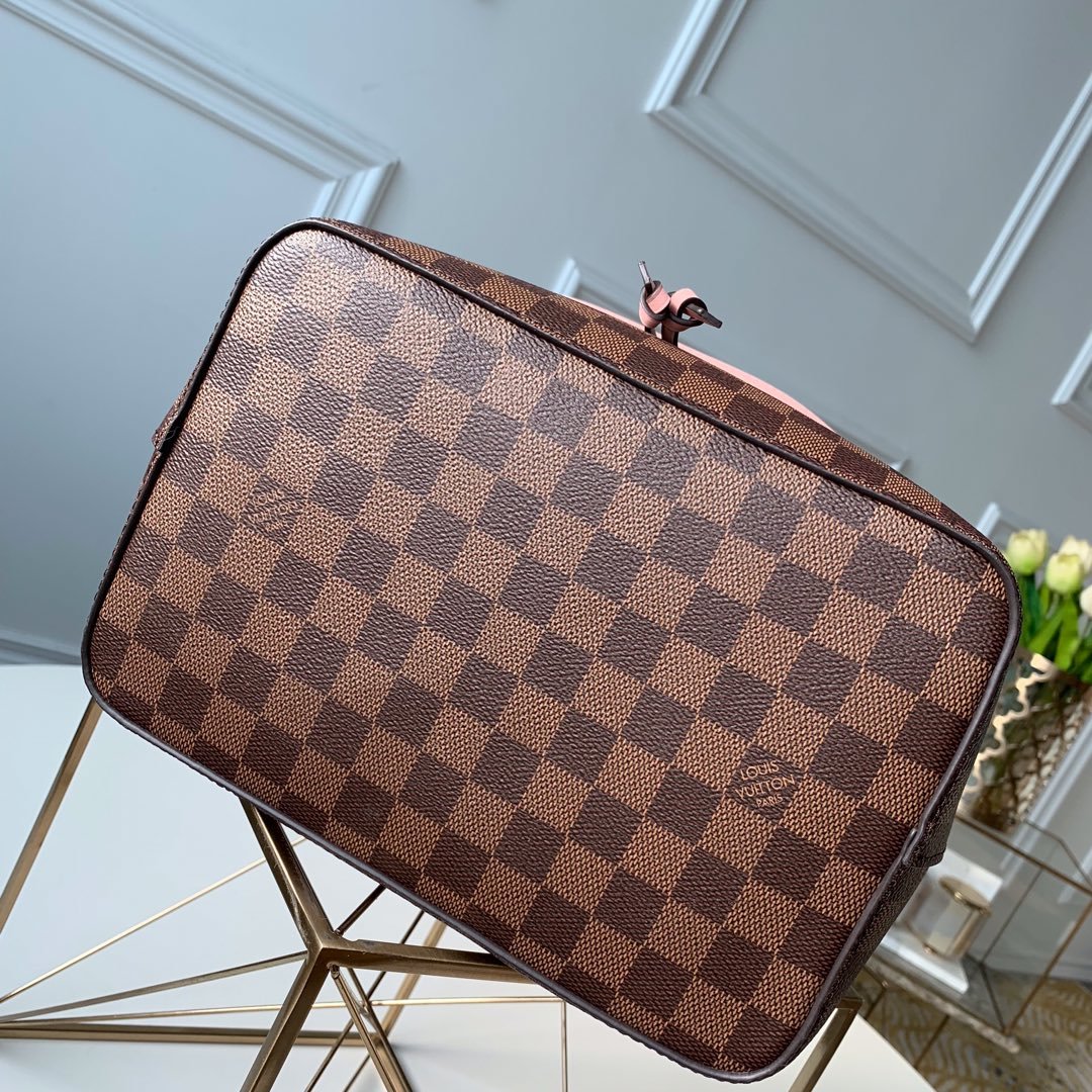 Top Quality NeoNoe Bucket Bag Damier Ebene Canvas Venus Pink For Women,  Shoulder And Crossbody Bags 10.2in/26cm Top Quality N40198
