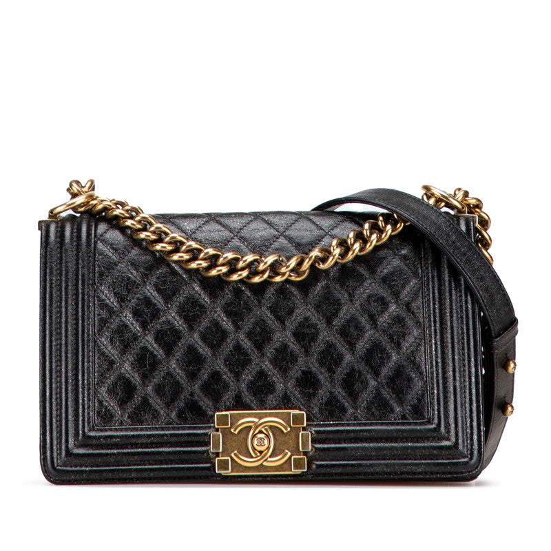 Chanel Boy Chanel Coco Mark Leather Shoulder Bag