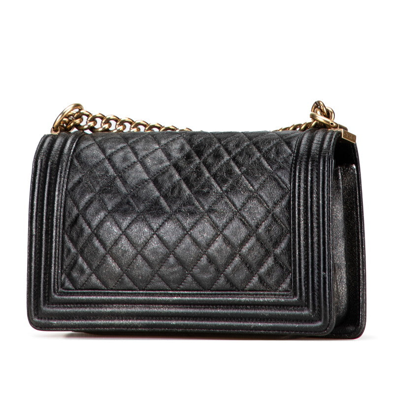 Chanel Boy Chanel Coco Mark Leather Shoulder Bag