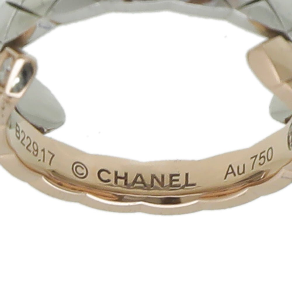 Chanel 18K White-Rose Gold Diamond Coco Crush Toi Et Moi Small Model Ring 50