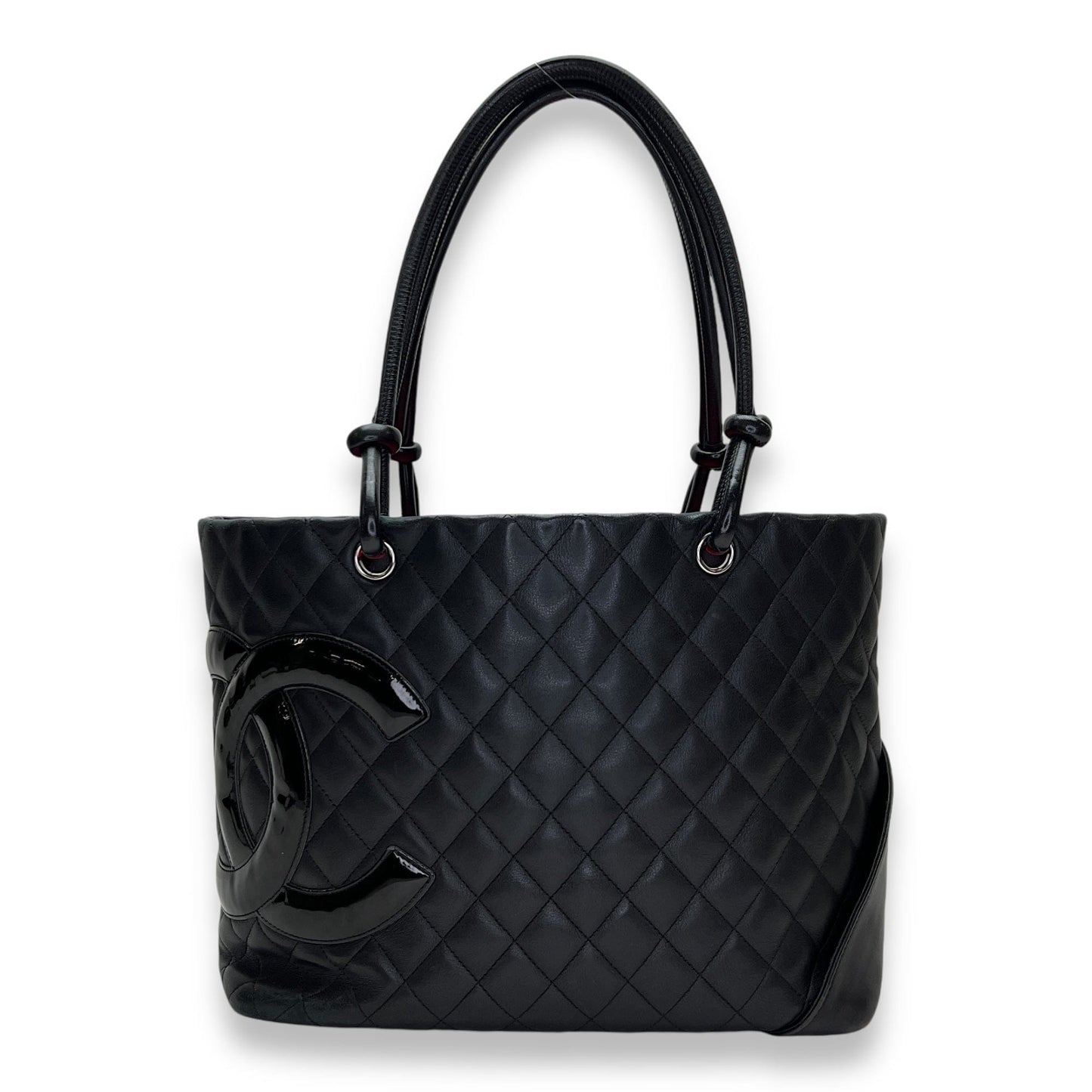 Chanel Cambon Tote Bag  Black in Lambskin , Silver Hardware S2408-000529CH