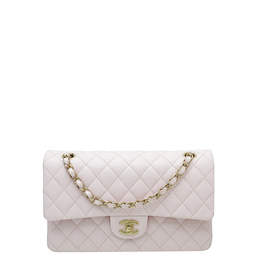 Chanel Baby Pink CC Classic Caviar Double Flap Medium Bag