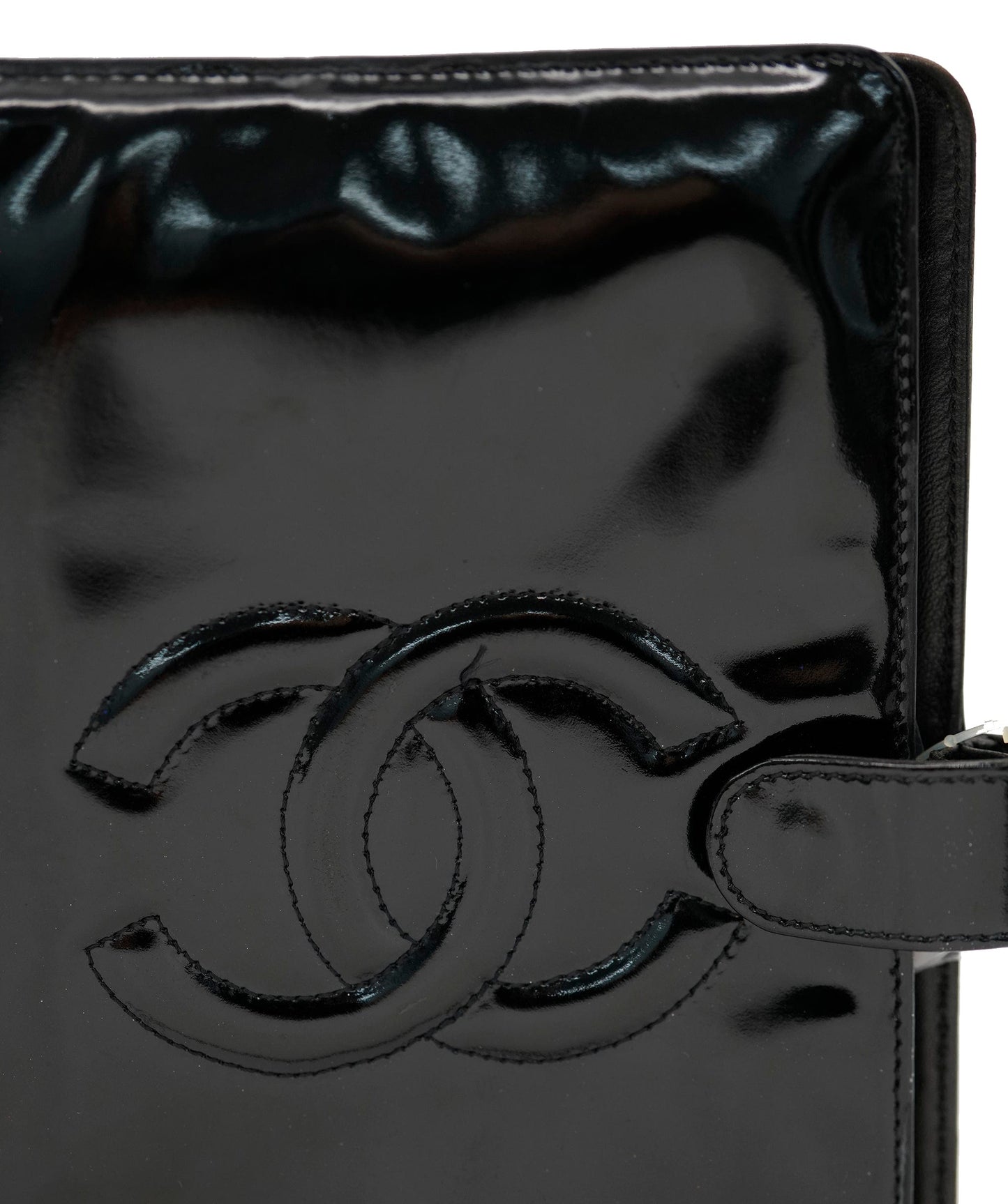 Chanel Black Patent Leather CC Planner/Agenda Cover  DXBV0455