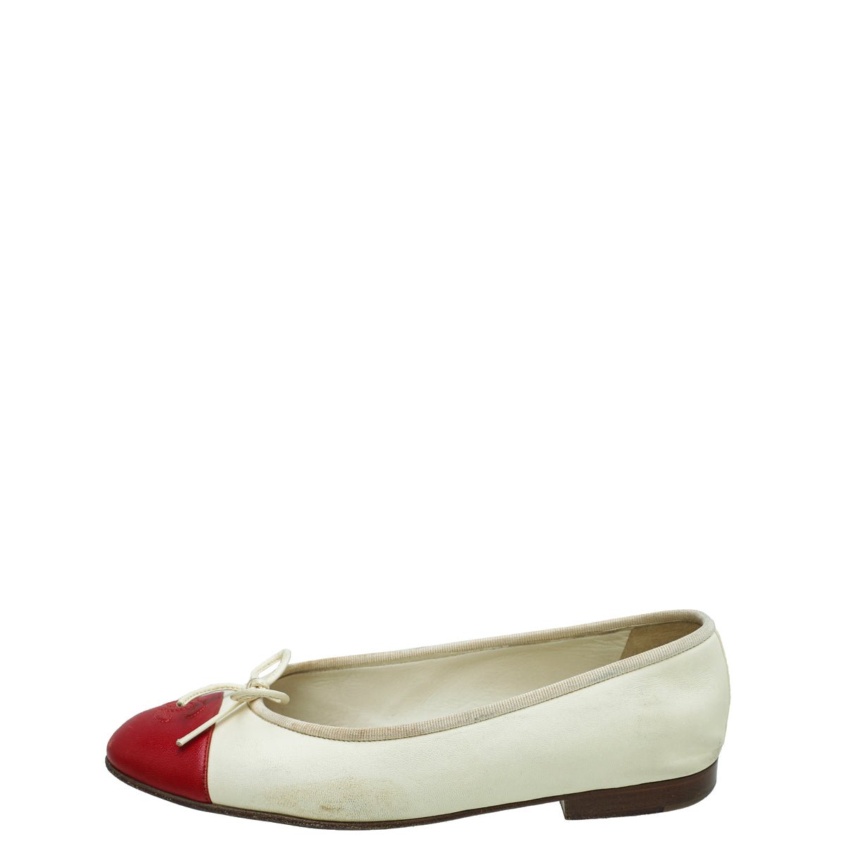 Chanel Bicolor CC Cap Toe Flat Ballerina 37