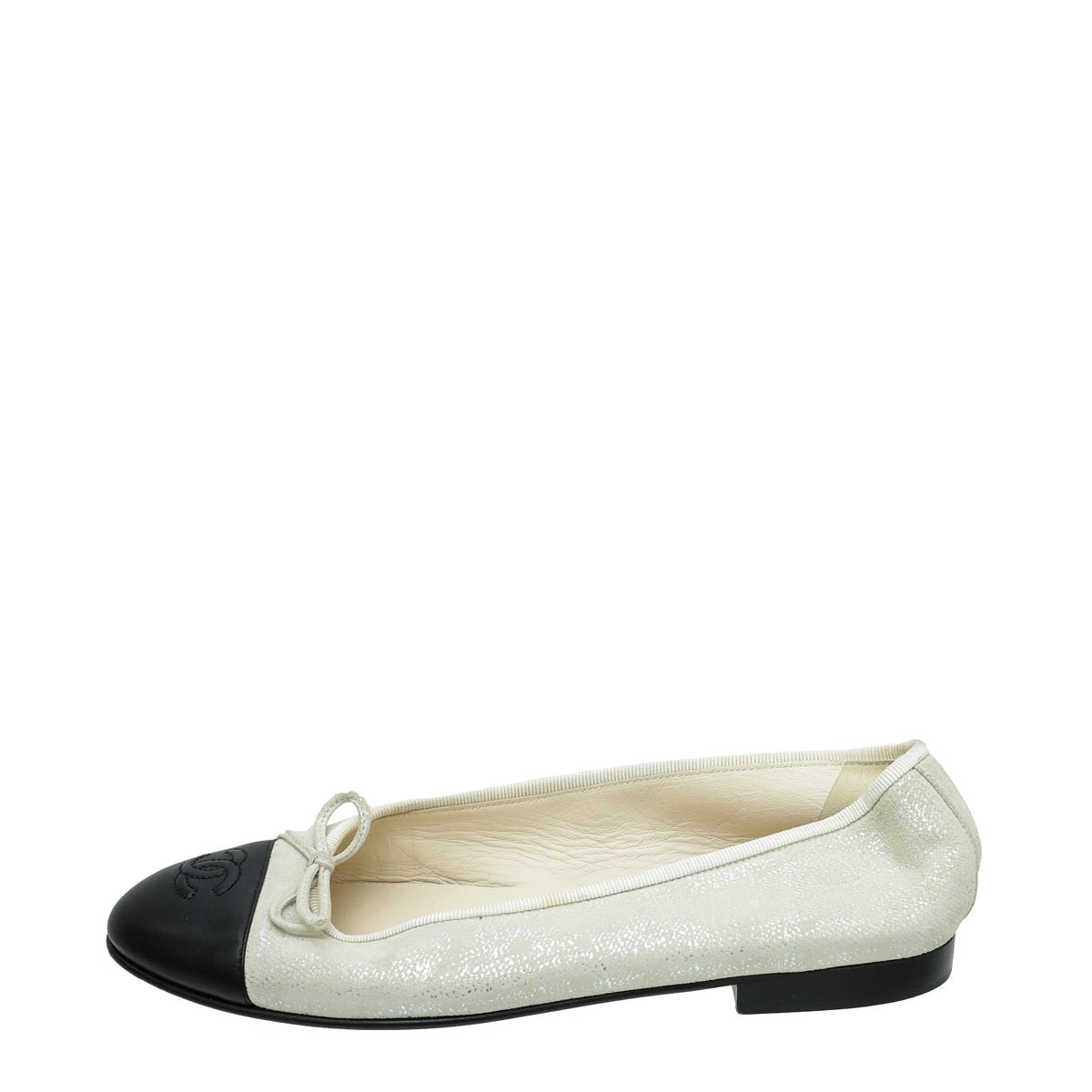 Chanel Bicolor CC Cap Toe Flat Ballet 38
