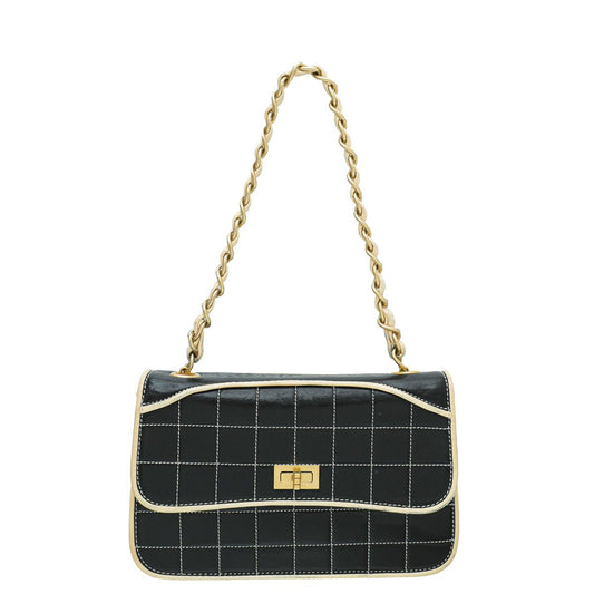 Chanel Bicolor CC Chocolate Bar Flap Chain Bag