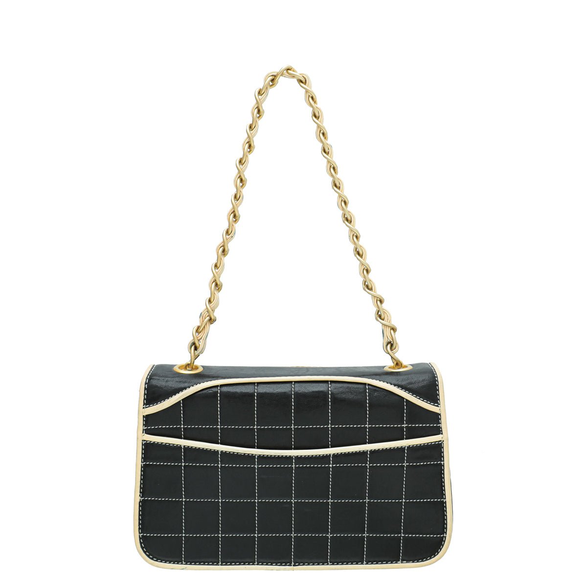 Chanel Bicolor CC Chocolate Bar Flap Chain Bag