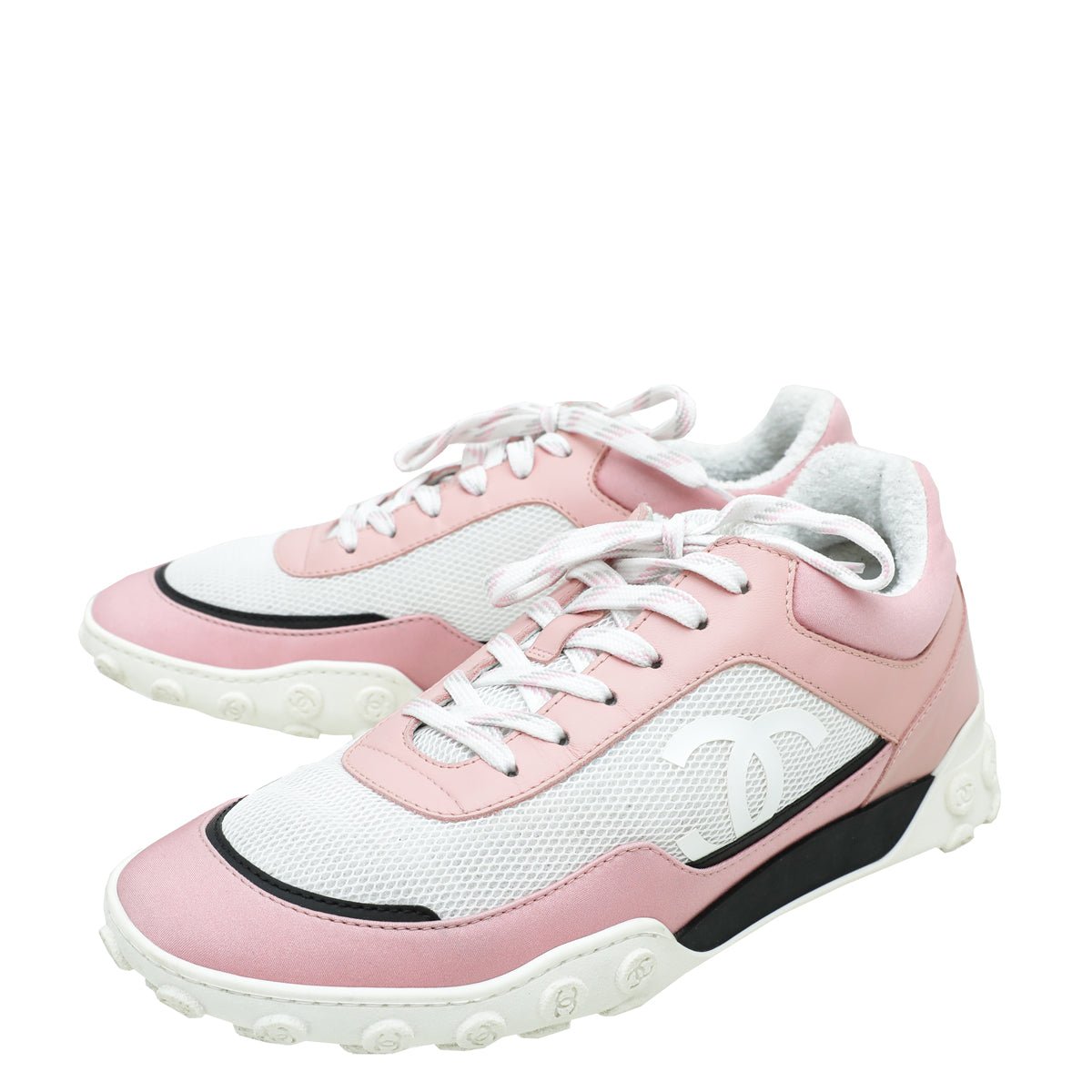 Chanel Bicolor CC Mesh Fabric Trainer Sneaker 39.5
