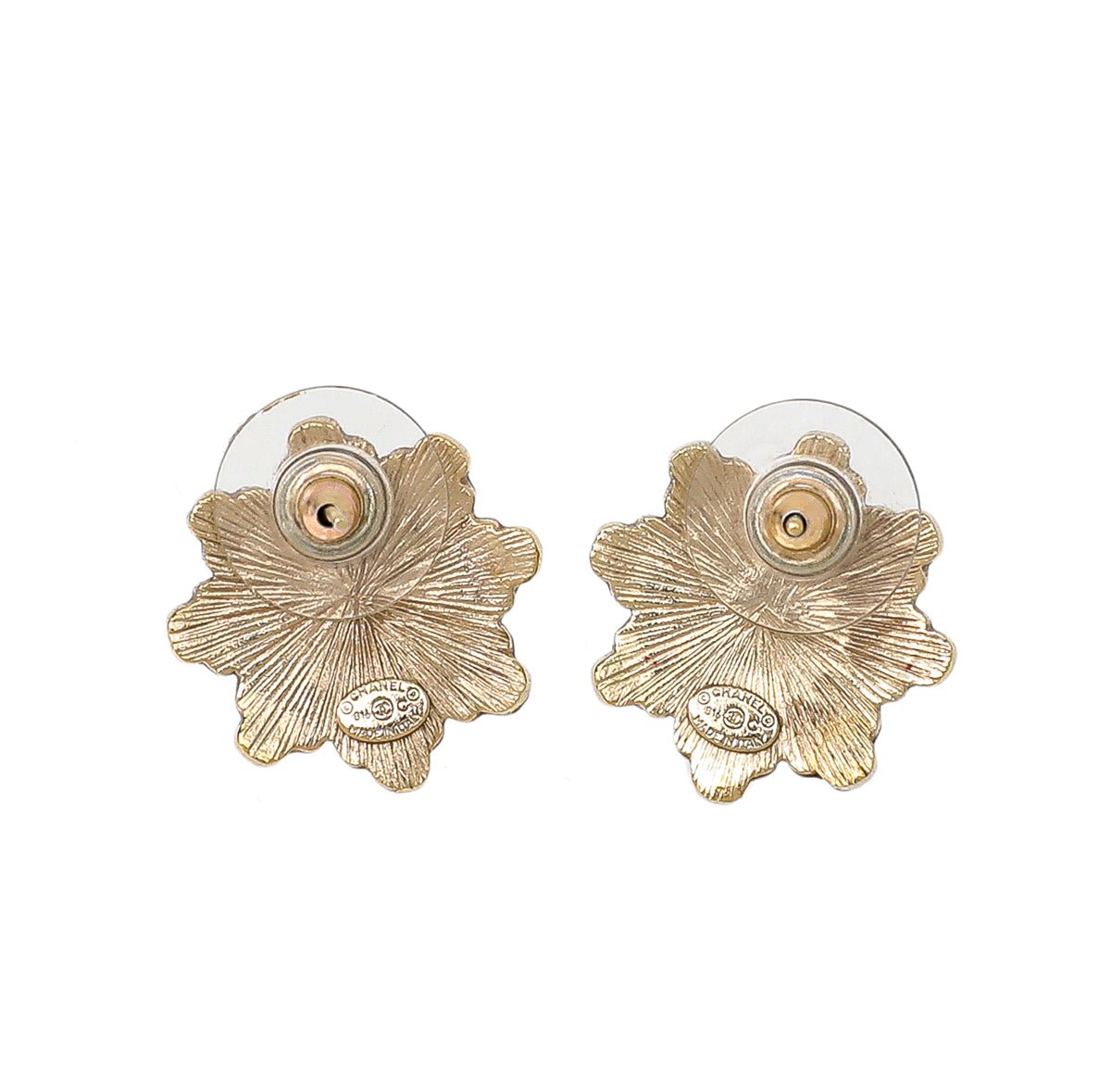 Chanel Bicolor CC Pearl Crown Earrings