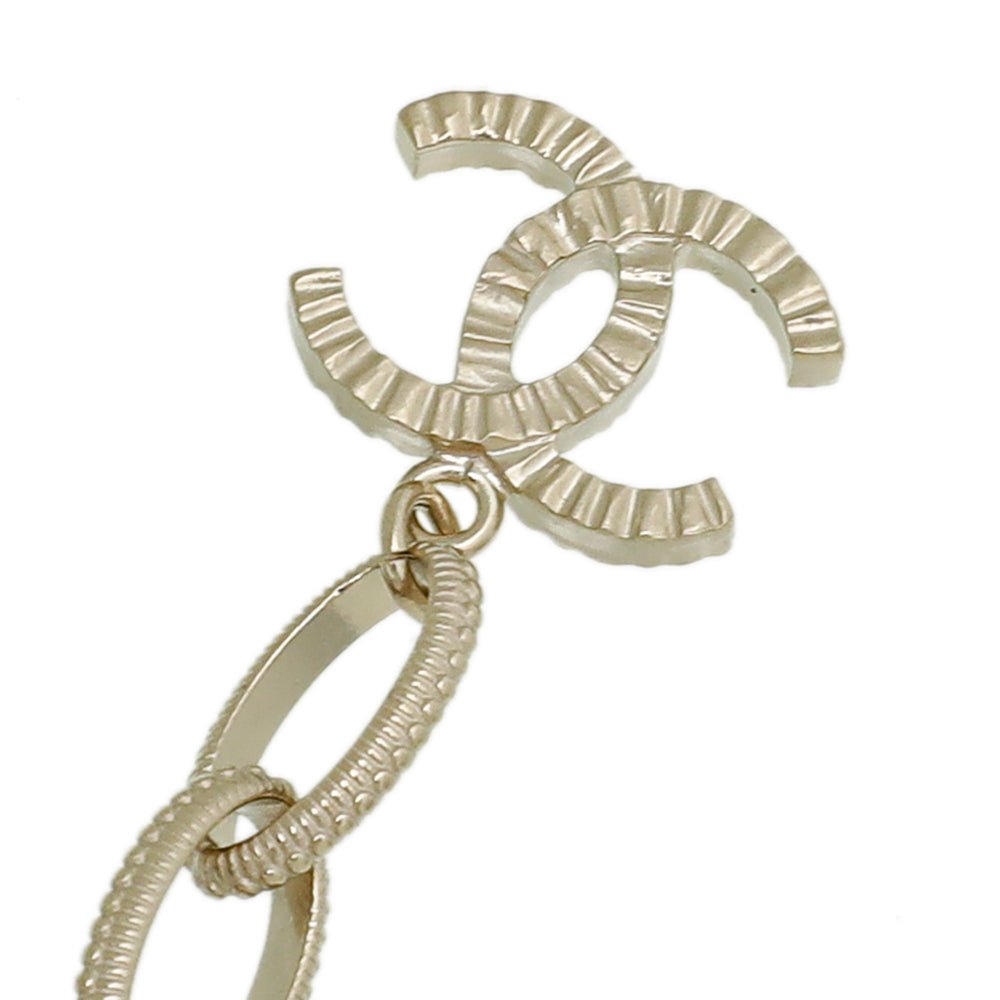 Chanel Bicolor Chunky Chain Heart Bracelet