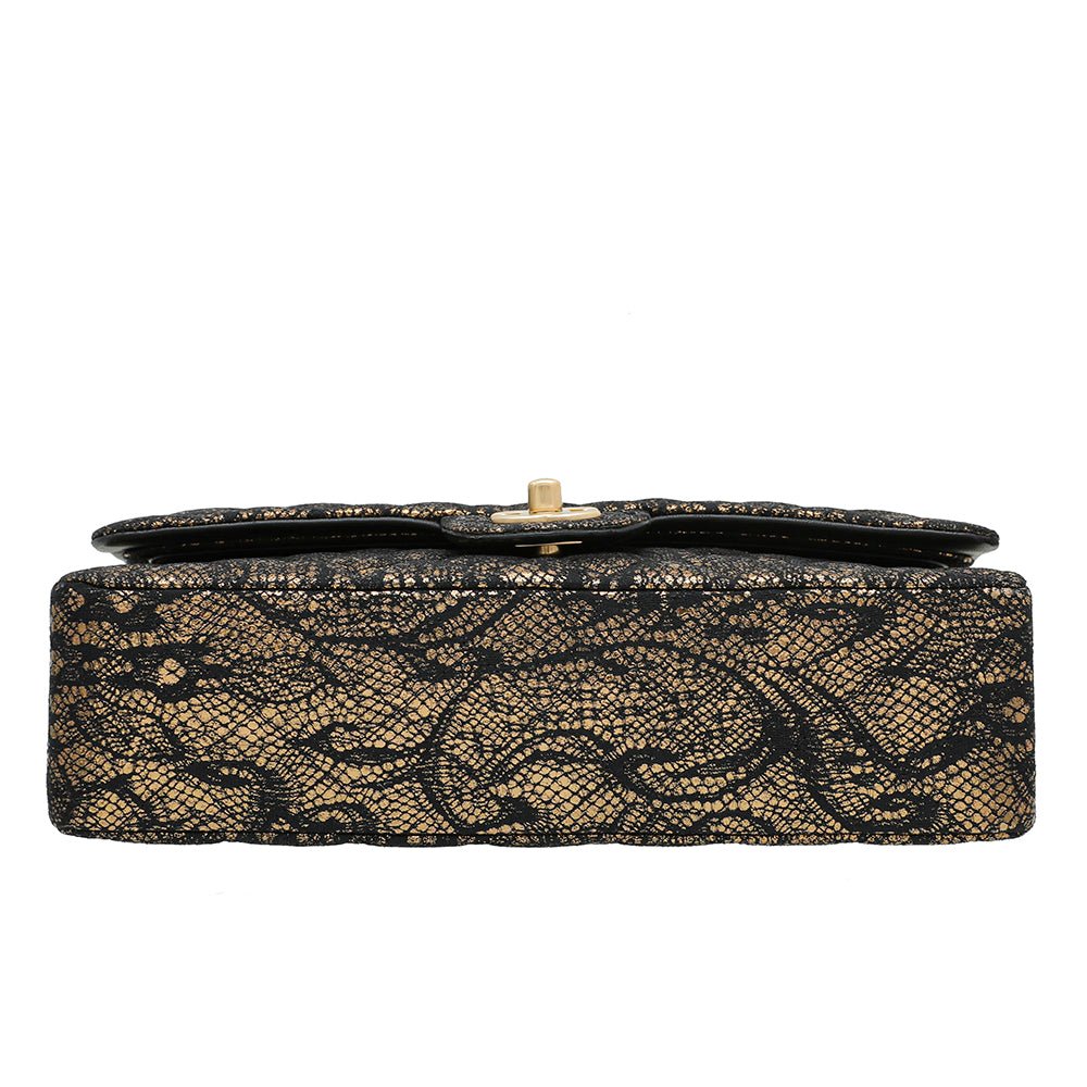 Chanel Bicolor Lace Metallic Flap Medium Bag