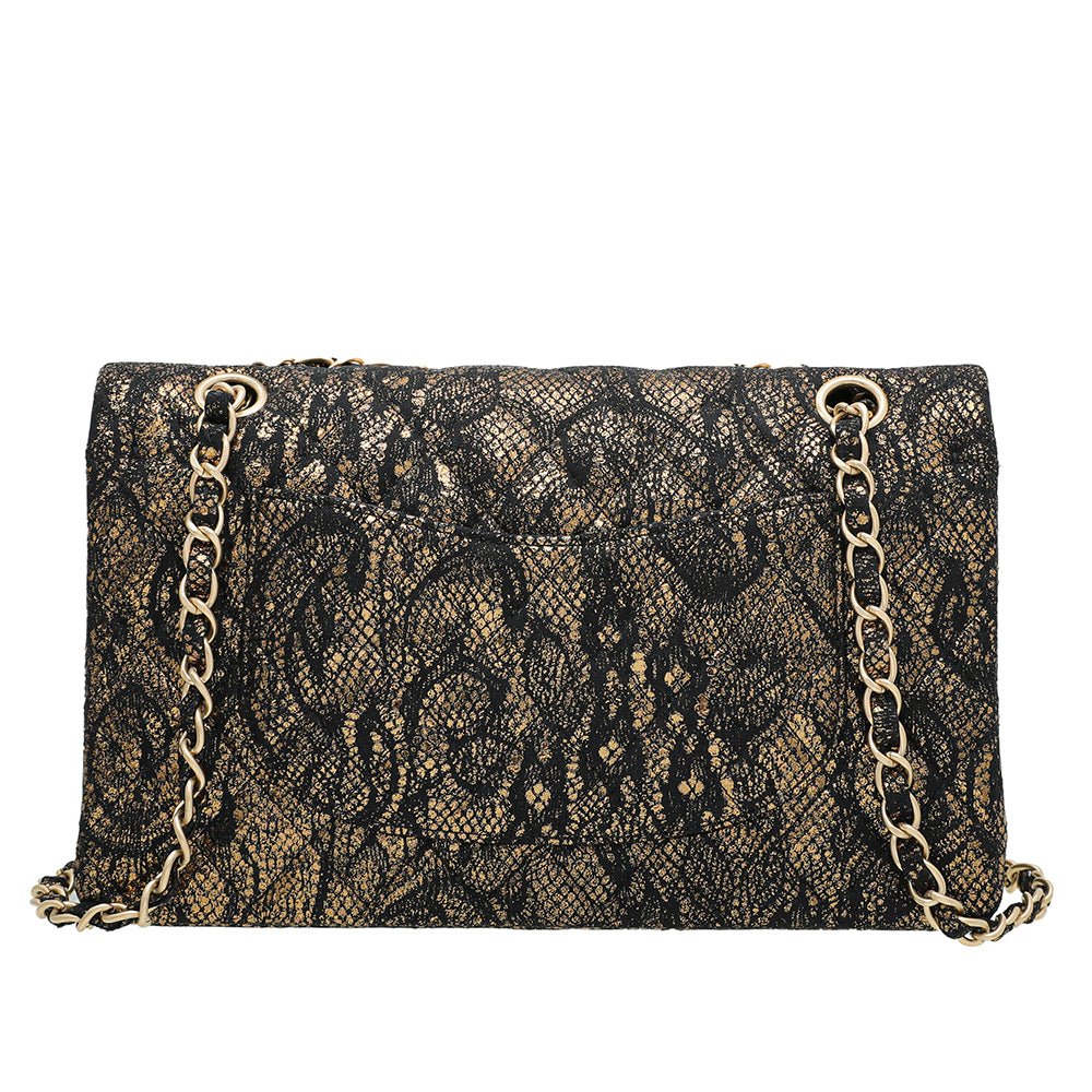Chanel Bicolor Lace Metallic Flap Medium Bag