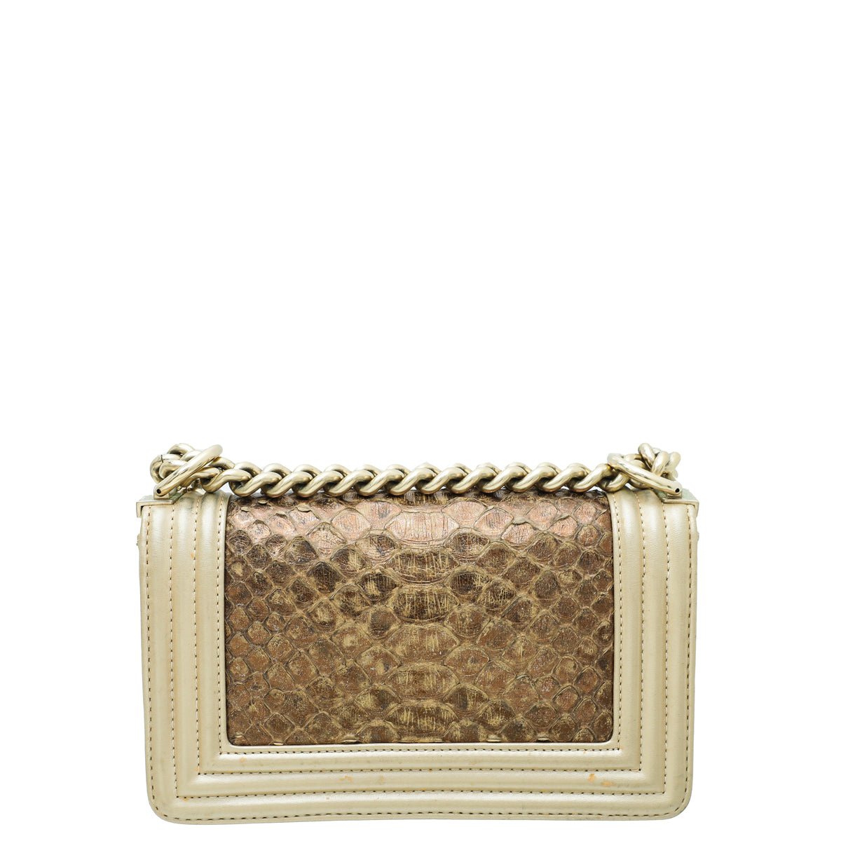 Chanel Bicolor Python Metiers D'Art Boy Flap Small Bag