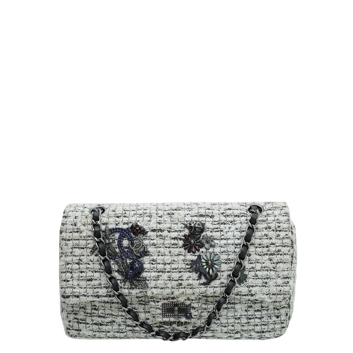 Chanel Bicolor Reissue Tweed Garden Party 224 Double Flap Bag