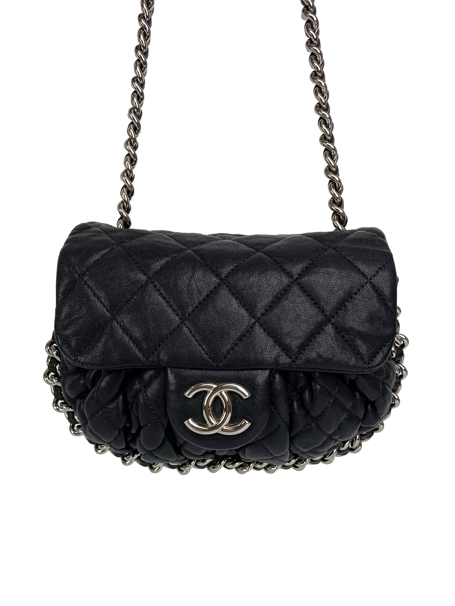 Chanel   Black Chain Around Bag