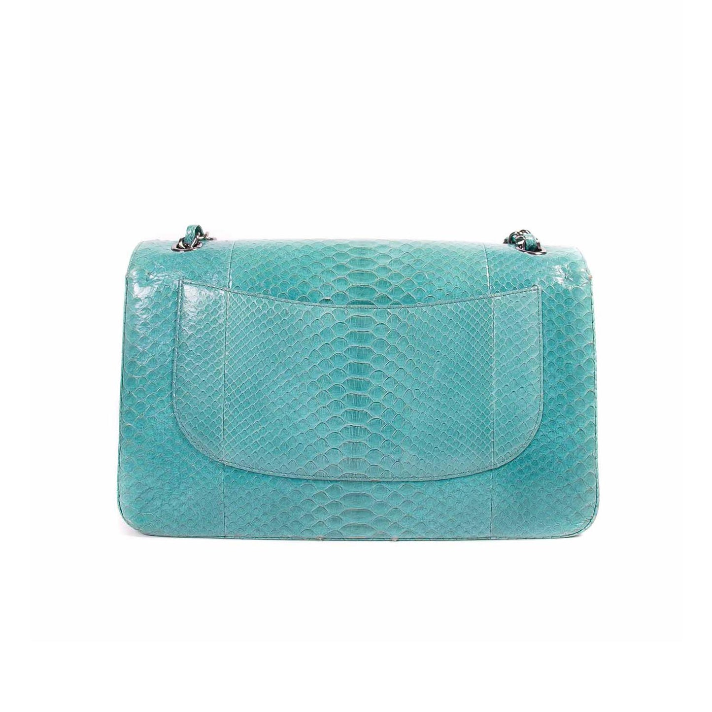 Chanel Classic Python Jumbo Double Flap Bag