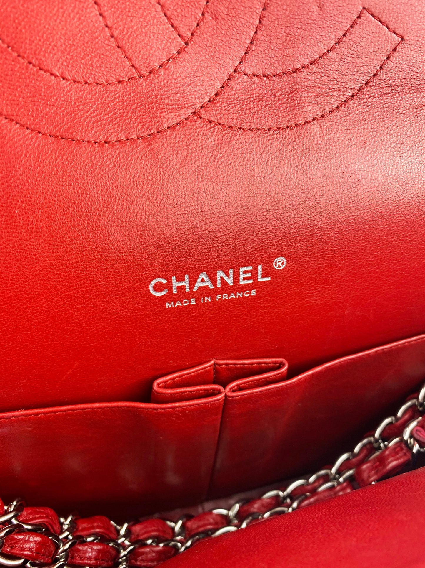 Chanel Red Maxi Classic Flap Bag