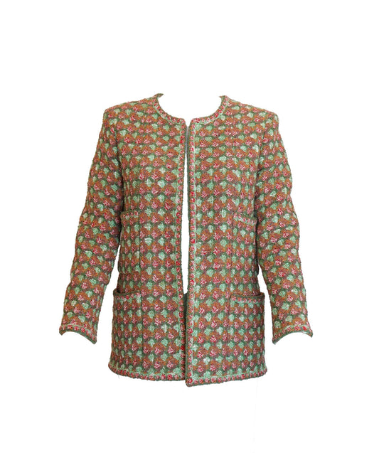 CHANEL 2002 Mint Green Pink LESAGE Tweed Jacket DXBS2946