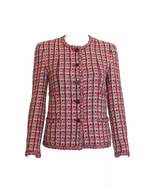CHANEL 2002 Pink Tweed Jacket DXBS2940