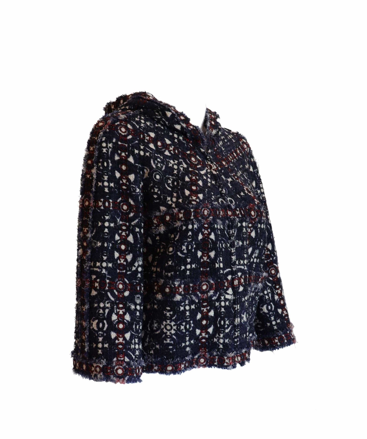 CHANEL 2007 Hoodie COCO Silk Lesage Tweed Jacket DXBS2949
