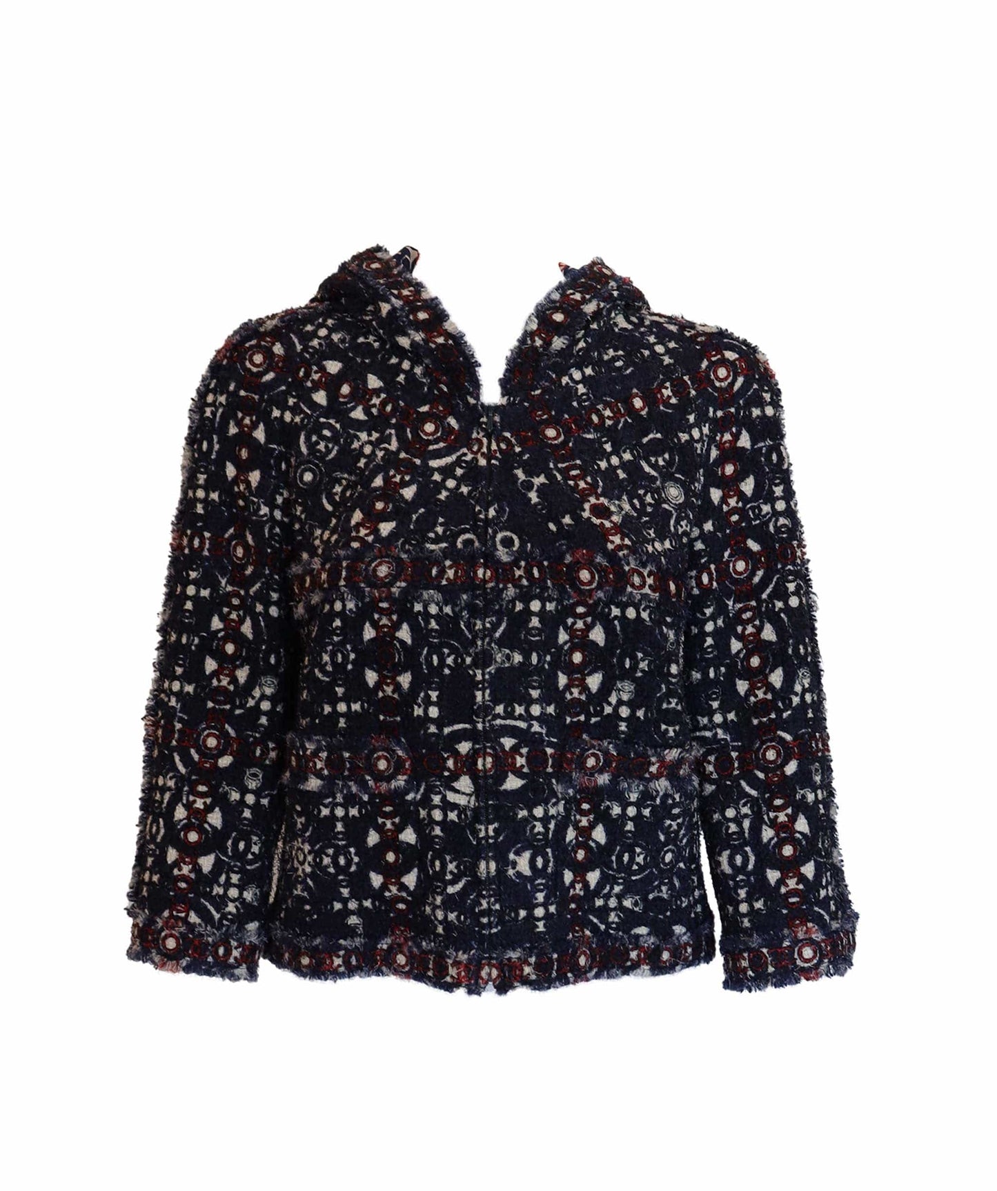 CHANEL 2007 Hoodie COCO Silk Lesage Tweed Jacket DXBS2949
