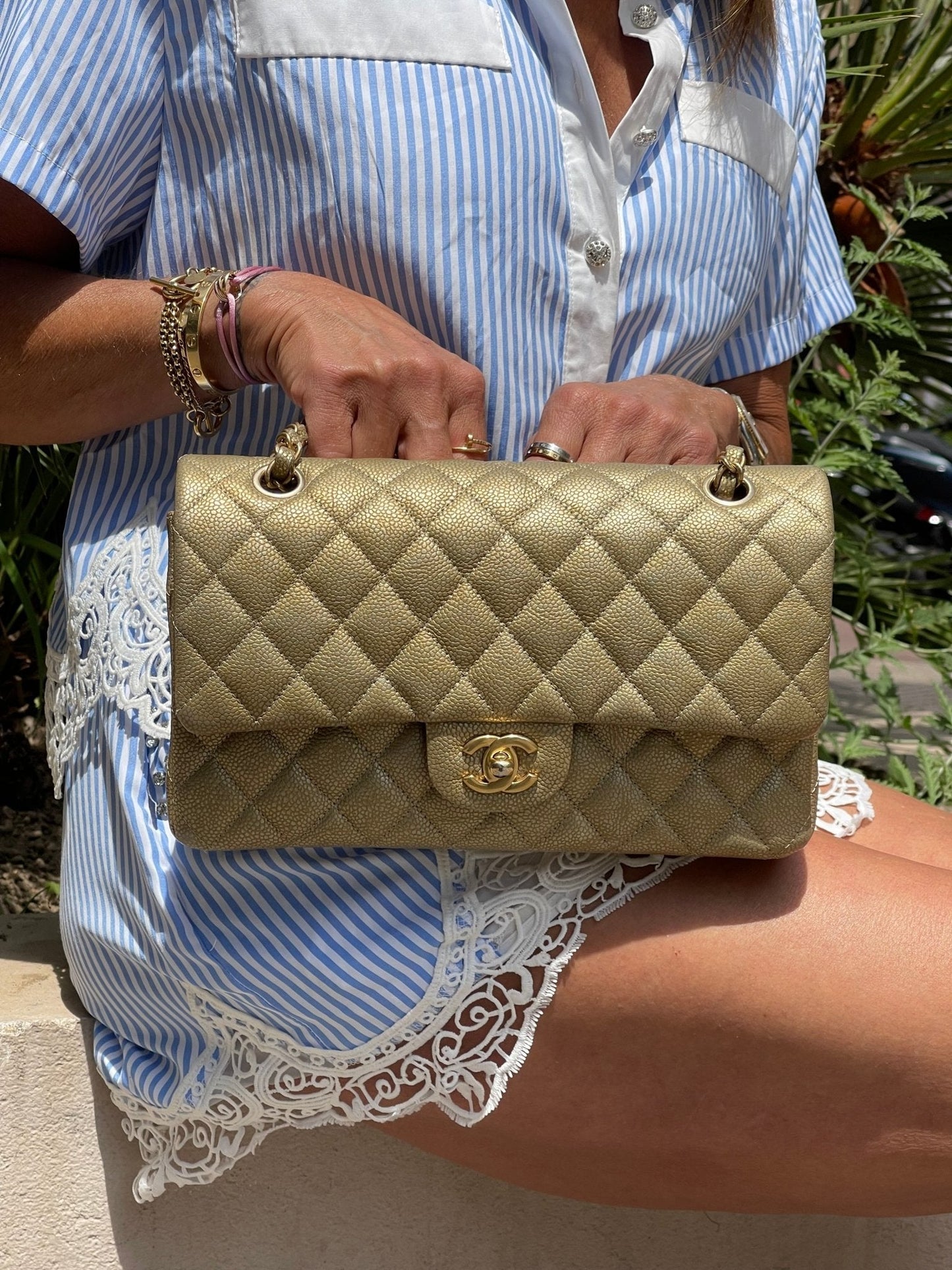 Chanel - Sac 11.12 Timeless doré irisé