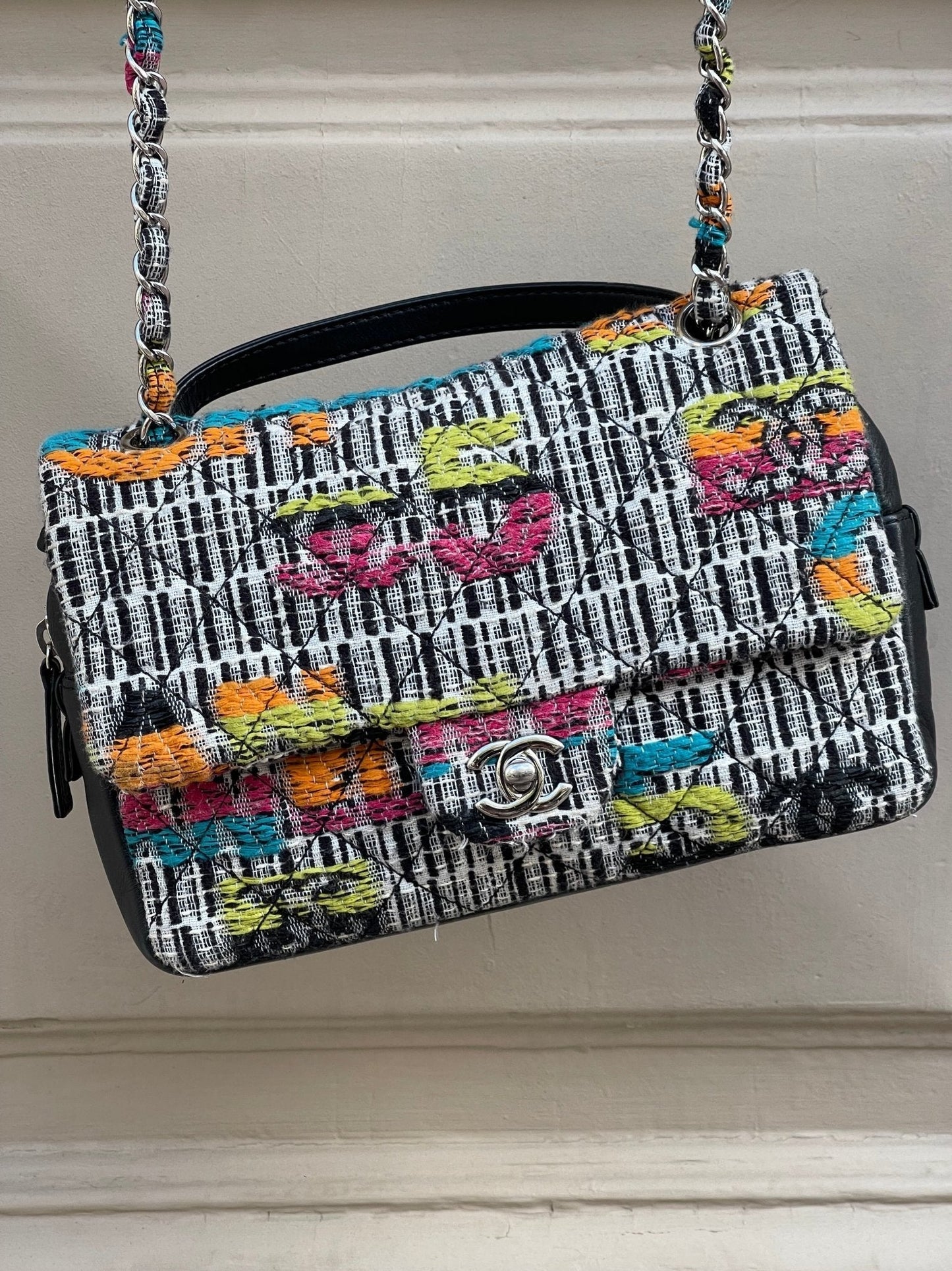 Chanel - Sac classique tweed caméra