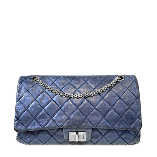 Chanel Metallic Blue 2.55 Reissue 227 Flap Bag
