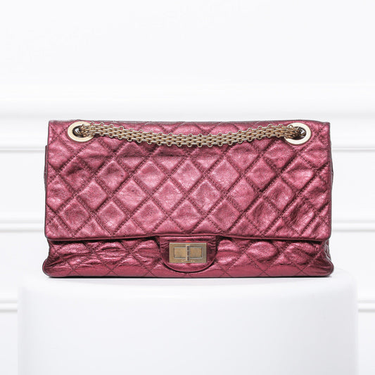 Chanel Metallic Burgundy 2.55 Reissue 228 Flap Bag